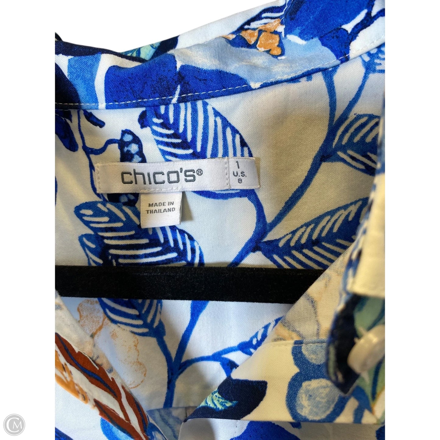 Blouse Long Sleeve By Chicos In Multi-colored, Size: M