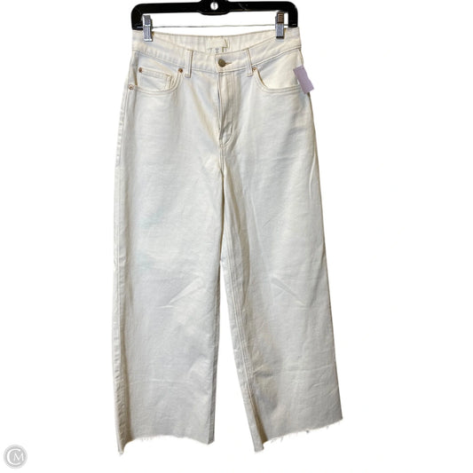 Jeans Wide Leg By H&m In Cream, Size: 4