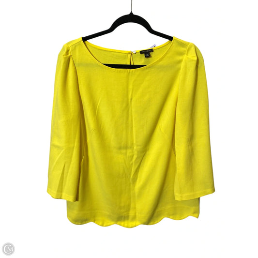 Top 3/4 Sleeve By Ann Taylor In Yellow, Size: M