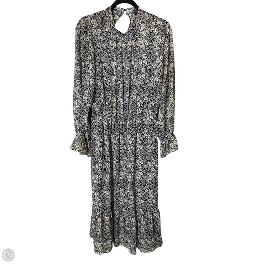 Dress Casual Maxi By Banana Republic In Black & Grey, Size: L