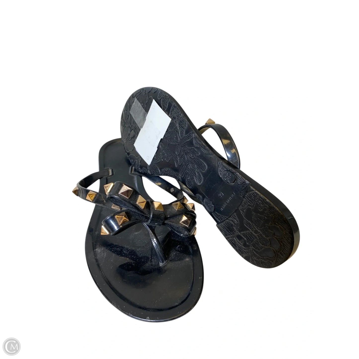 Sandals Flip Flops By Cmc In Black & Gold, Size: 8.5
