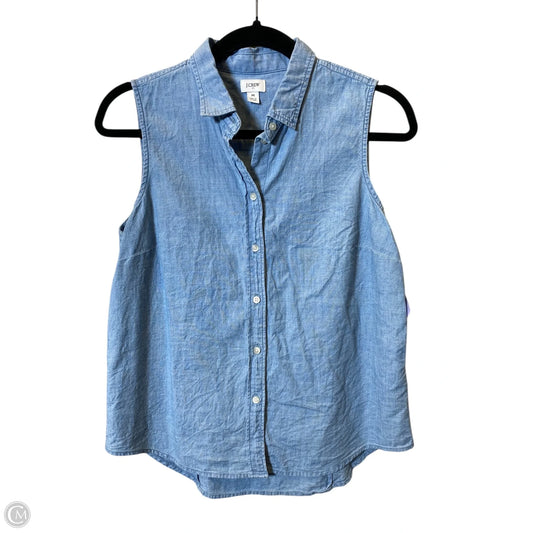 Blouse Sleeveless By J. Crew In Blue Denim, Size: M