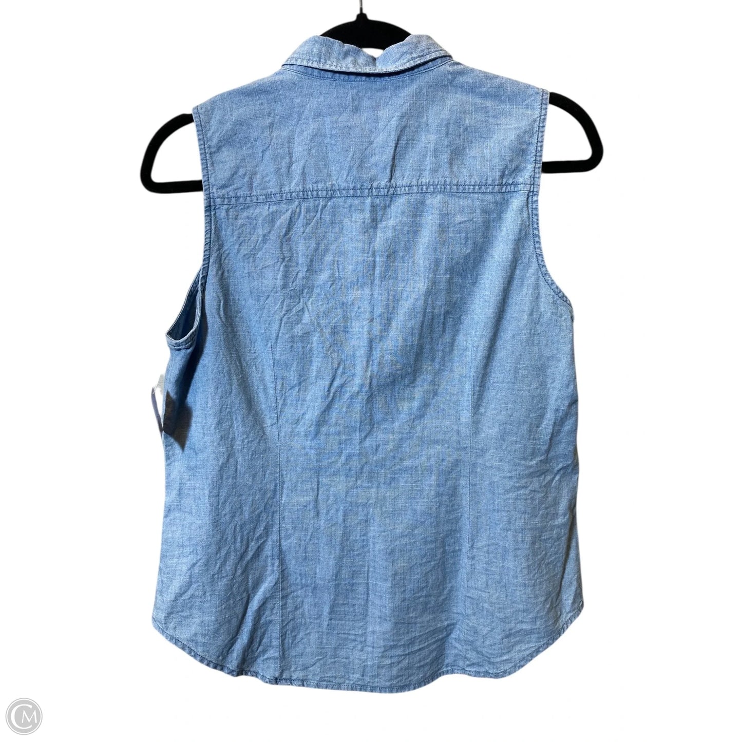 Blouse Sleeveless By J. Crew In Blue Denim, Size: M