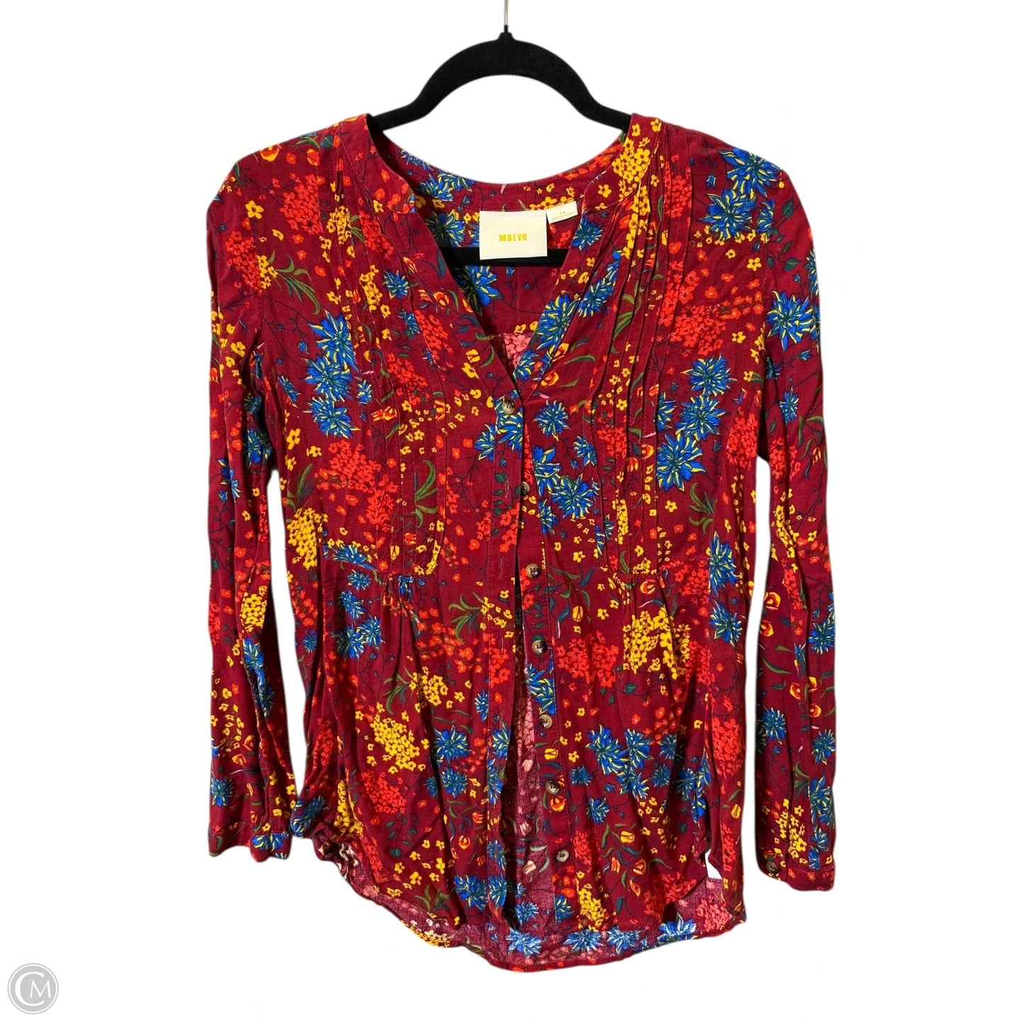 Blouse Long Sleeve By Maeve In Multi-colored, Size: Xs