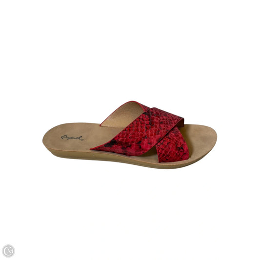 Sandals Flip Flops By Qupid In Red, Size: 9