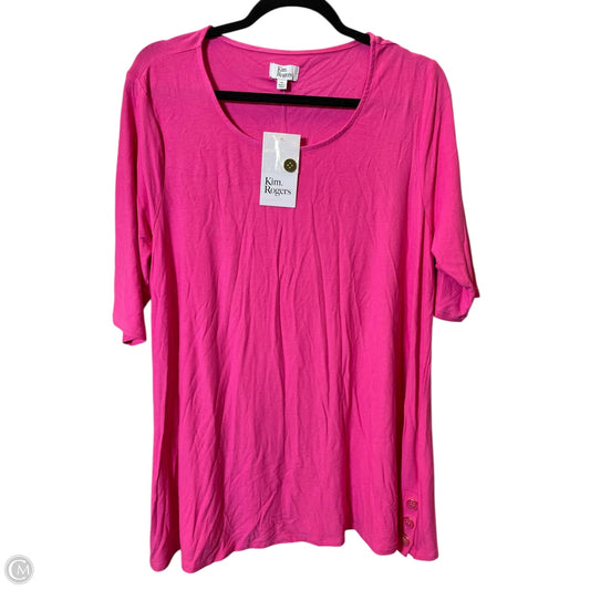 Top Short Sleeve By Kim Rogers In Pink, Size: Xl