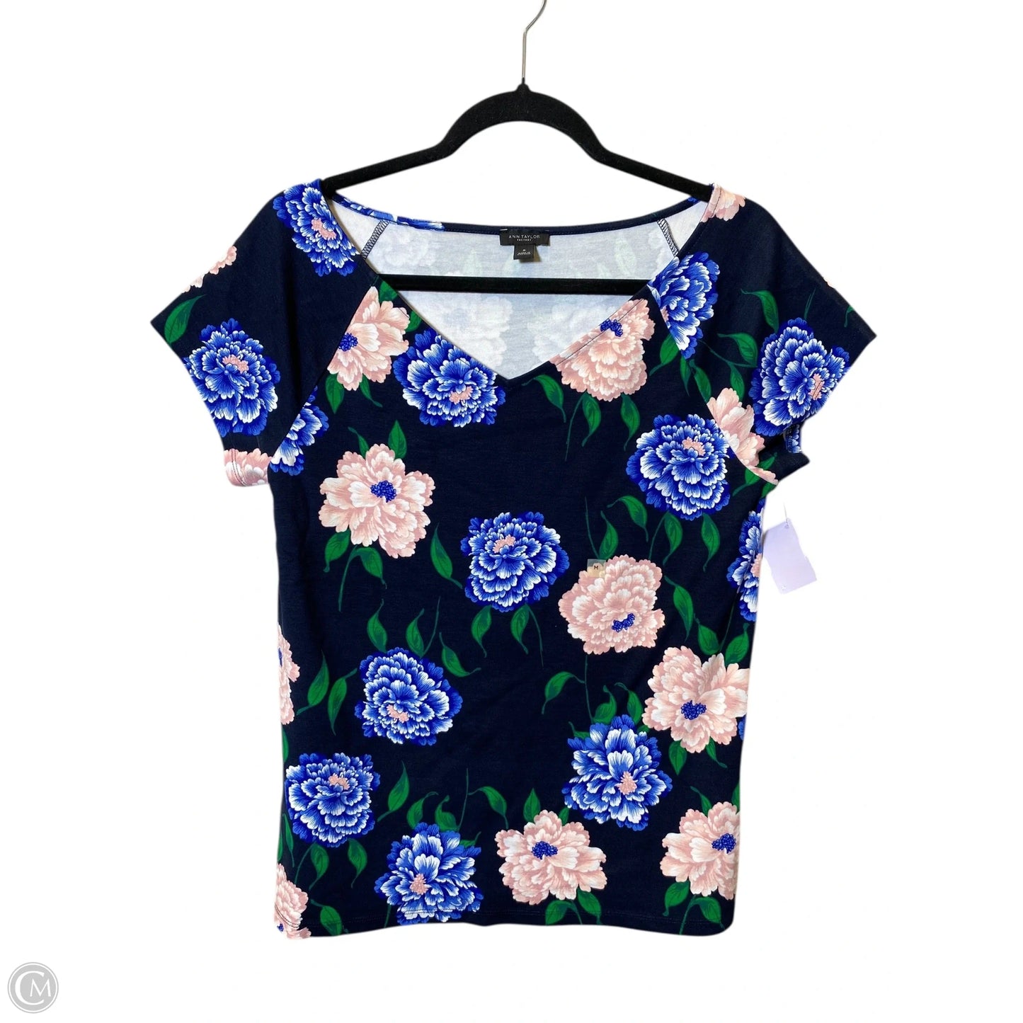 Top Short Sleeve By Ann Taylor In Floral Print, Size: M