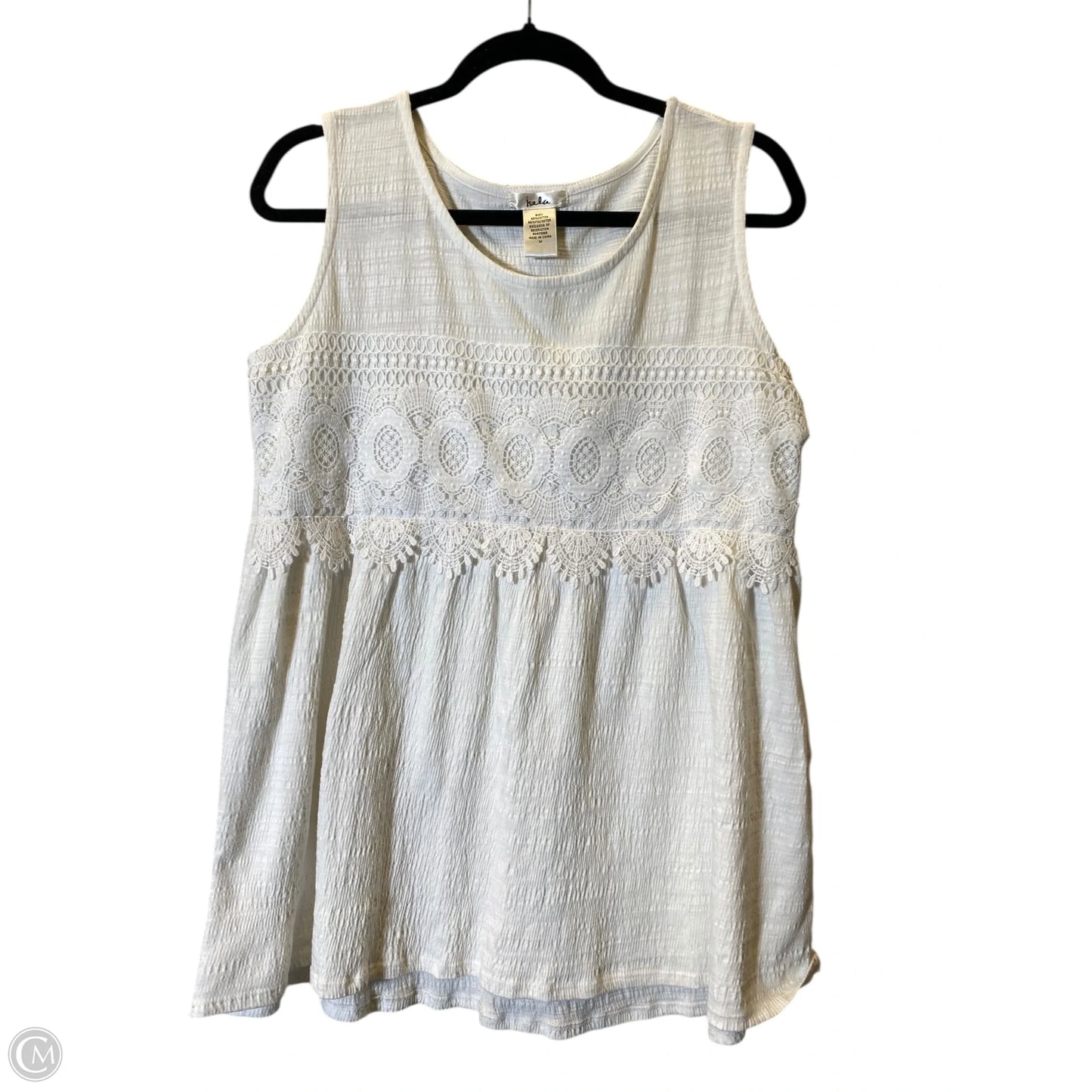 Top Sleeveless By Cmc In White, Size: M