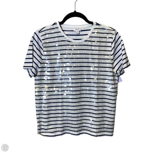 Top Short Sleeve Basic By J. Crew In Striped Pattern, Size: M