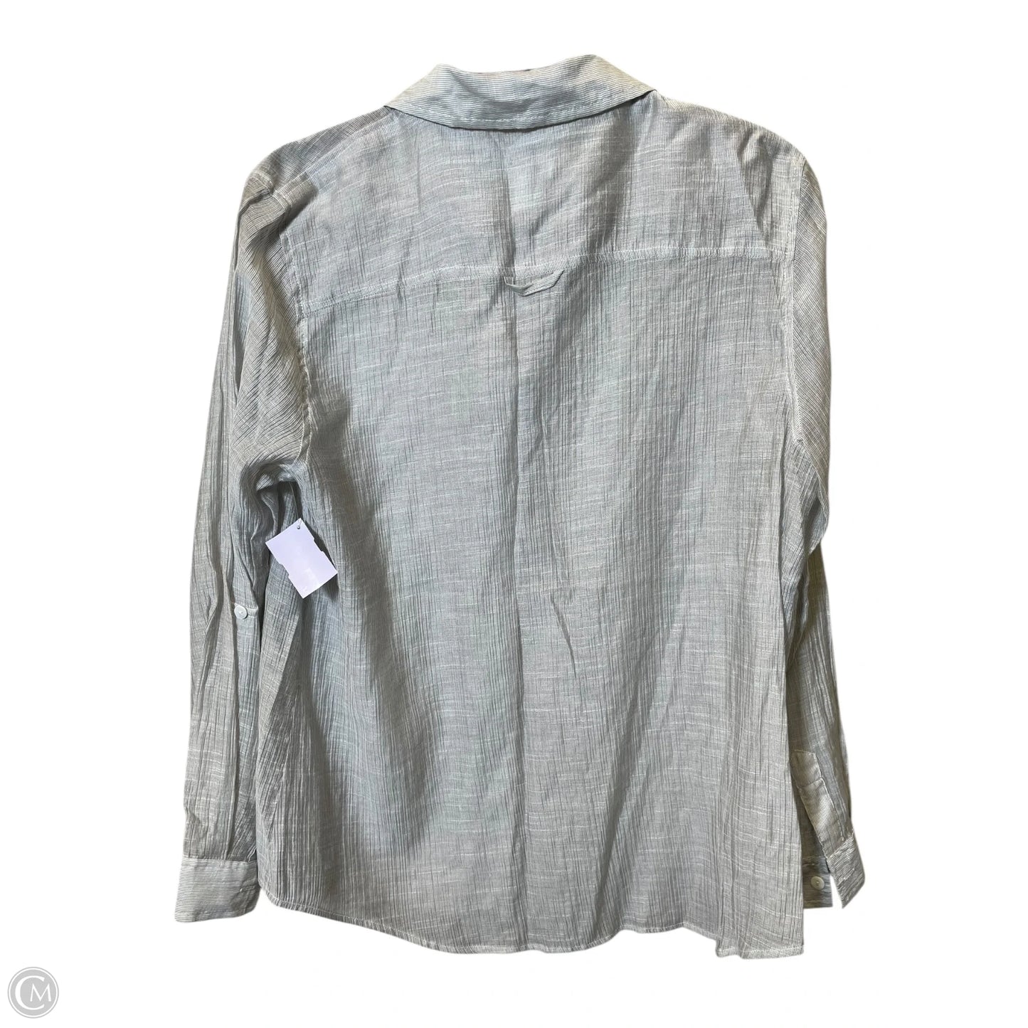 Blouse Long Sleeve By Chicos In Grey, Size: L