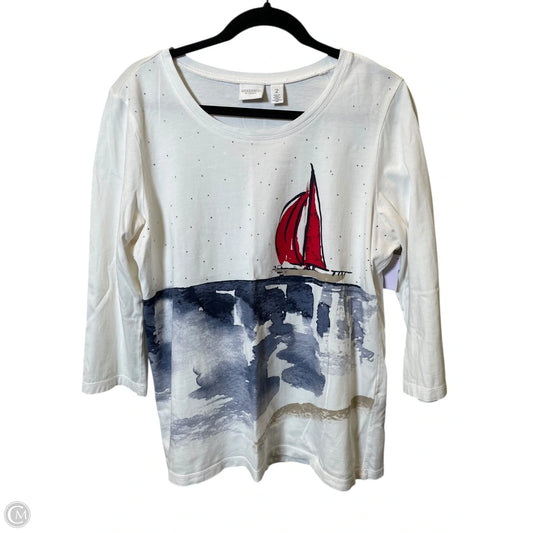 Top 3/4 Sleeve By Chicos In Multi-colored, Size: L