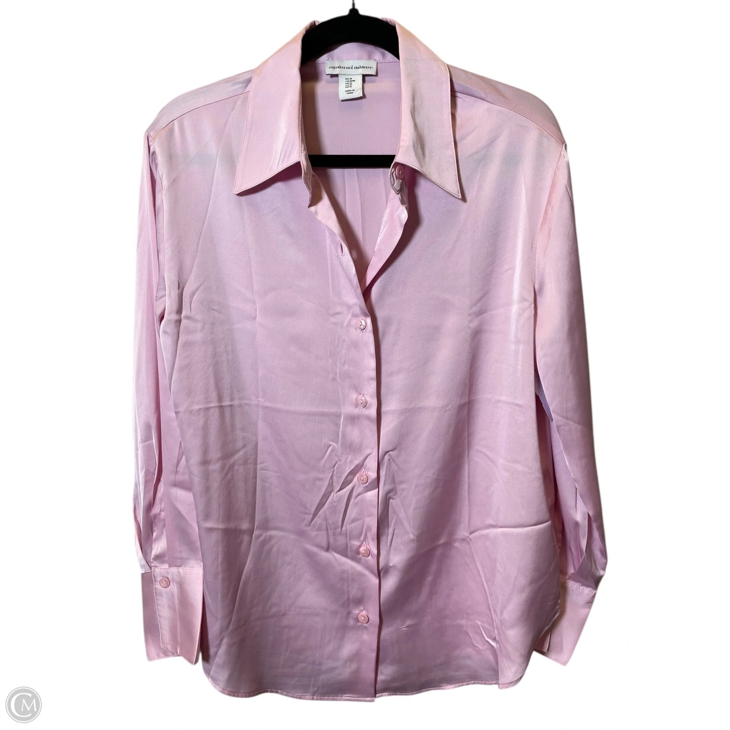 Blouse Long Sleeve By Cupcakes And Cashmere In Pink, Size: M