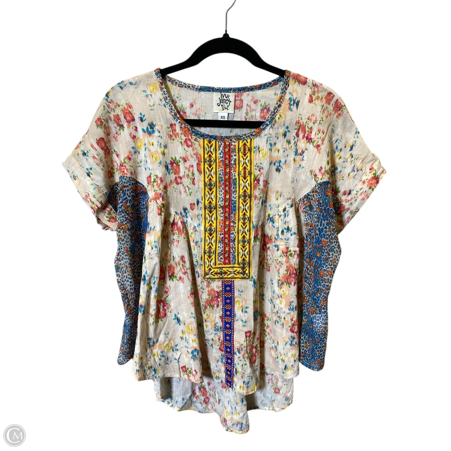 Top Short Sleeve By Ivy Jane In Multi-colored, Size: Xs