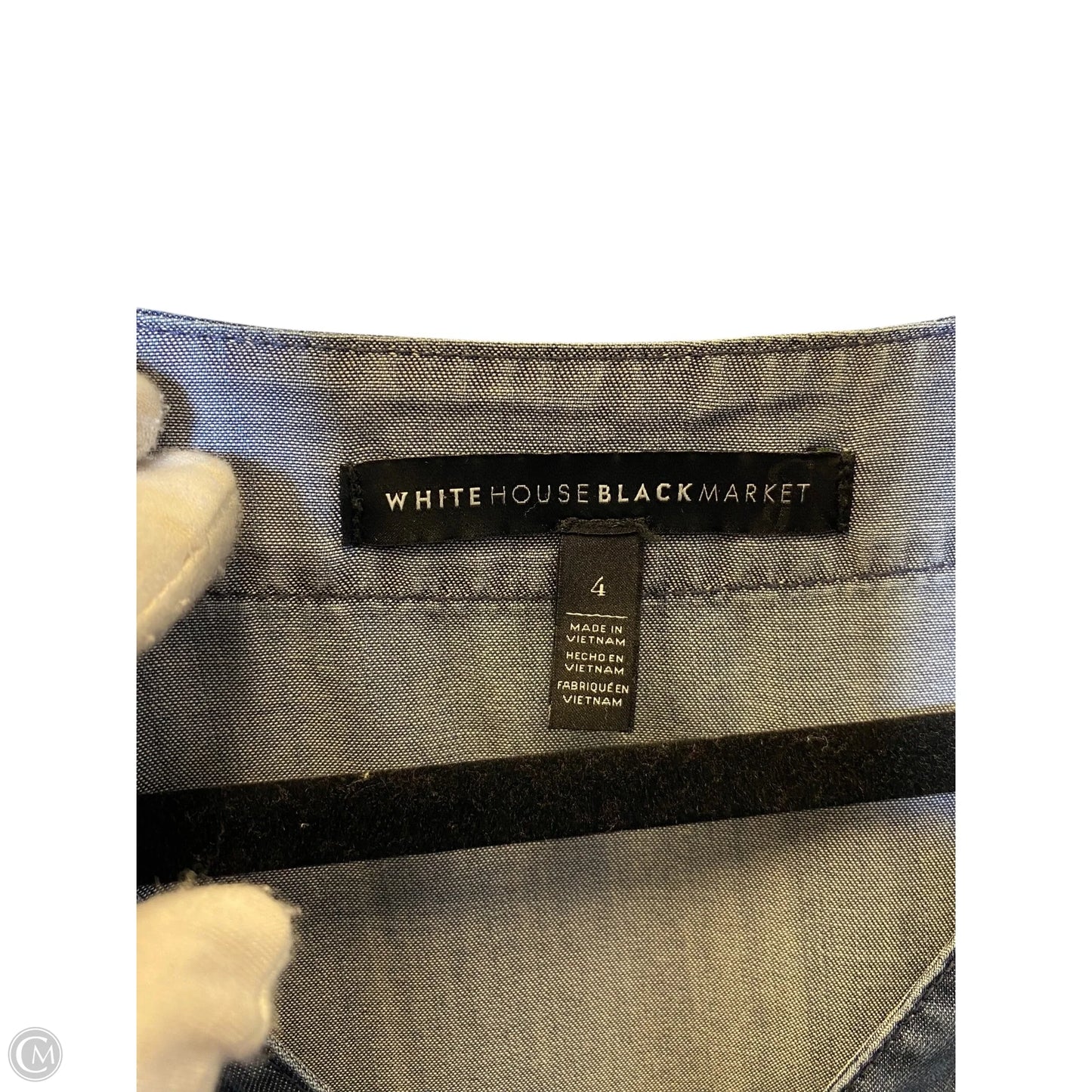 Top 3/4 Sleeve By White House Black Market In Blue Denim, Size: 4