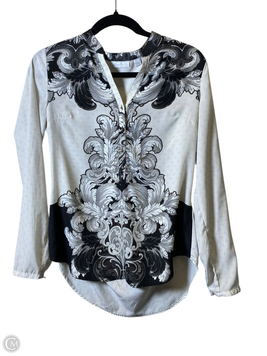 Top Long Sleeve By New York And Co In Black & White, Size: S