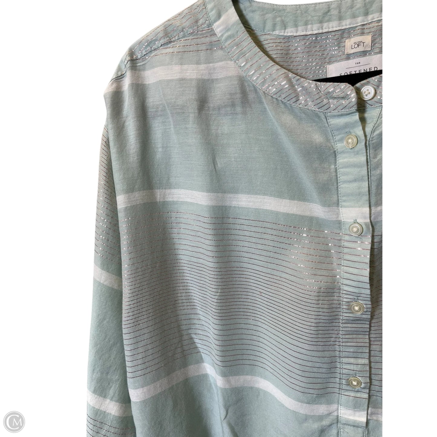 Top Long Sleeve By Loft In Green, Size: M
