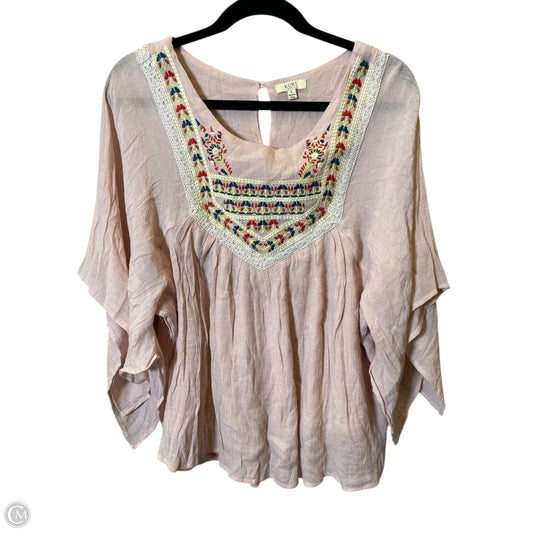 Top 3/4 Sleeve By Kori America In Pink, Size: L