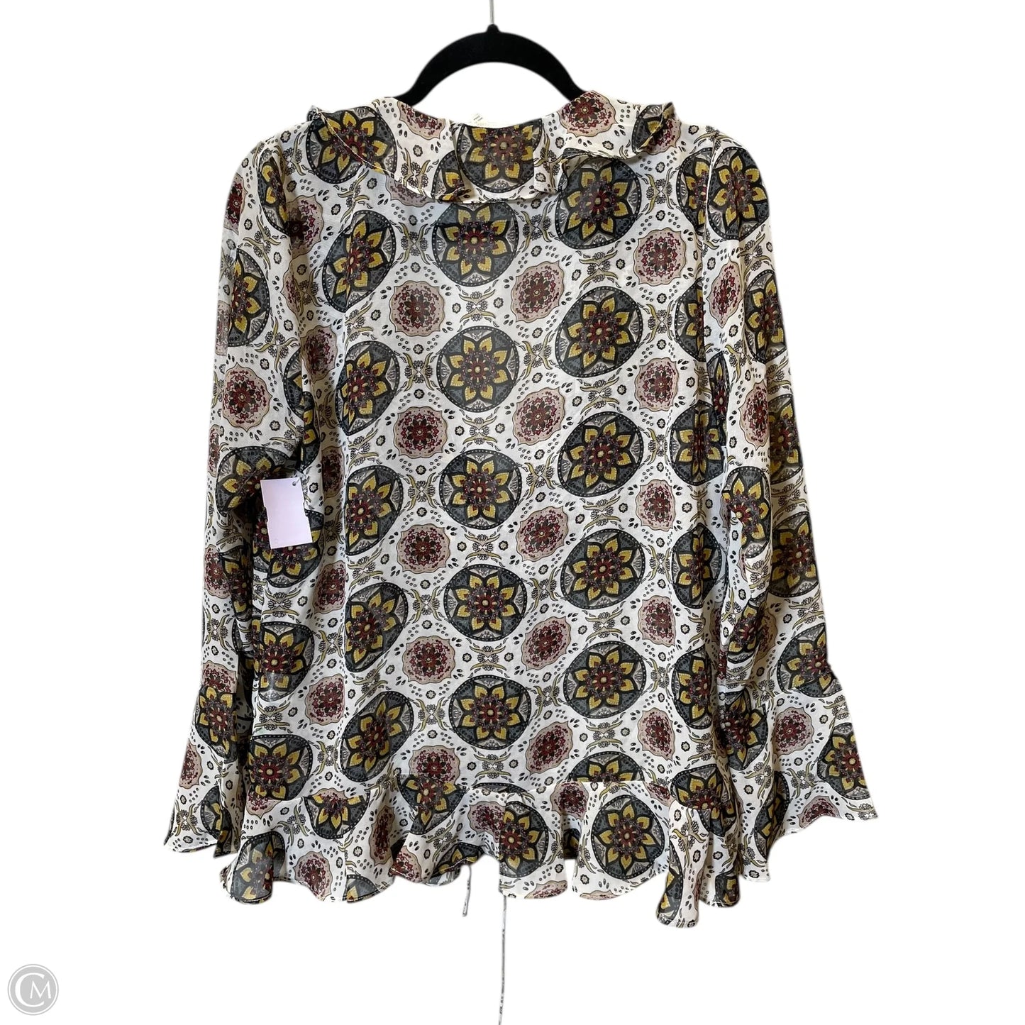 Blouse Long Sleeve By Promesa In Multi-colored, Size: L