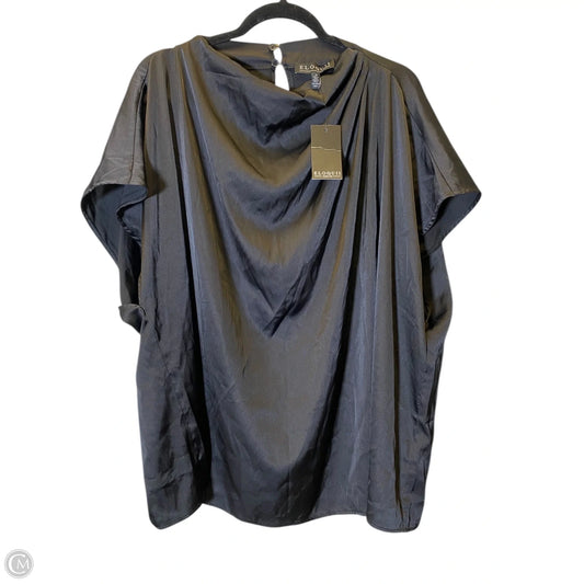 Top Short Sleeve By Eloquii In Black, Size: 3x