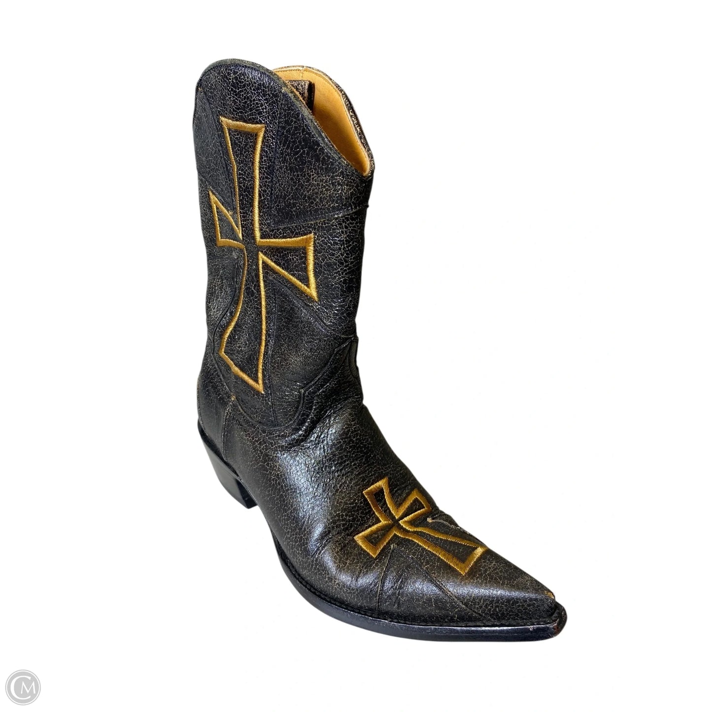 Boots Western By Old Gringo In Black & Gold, Size: 6.5