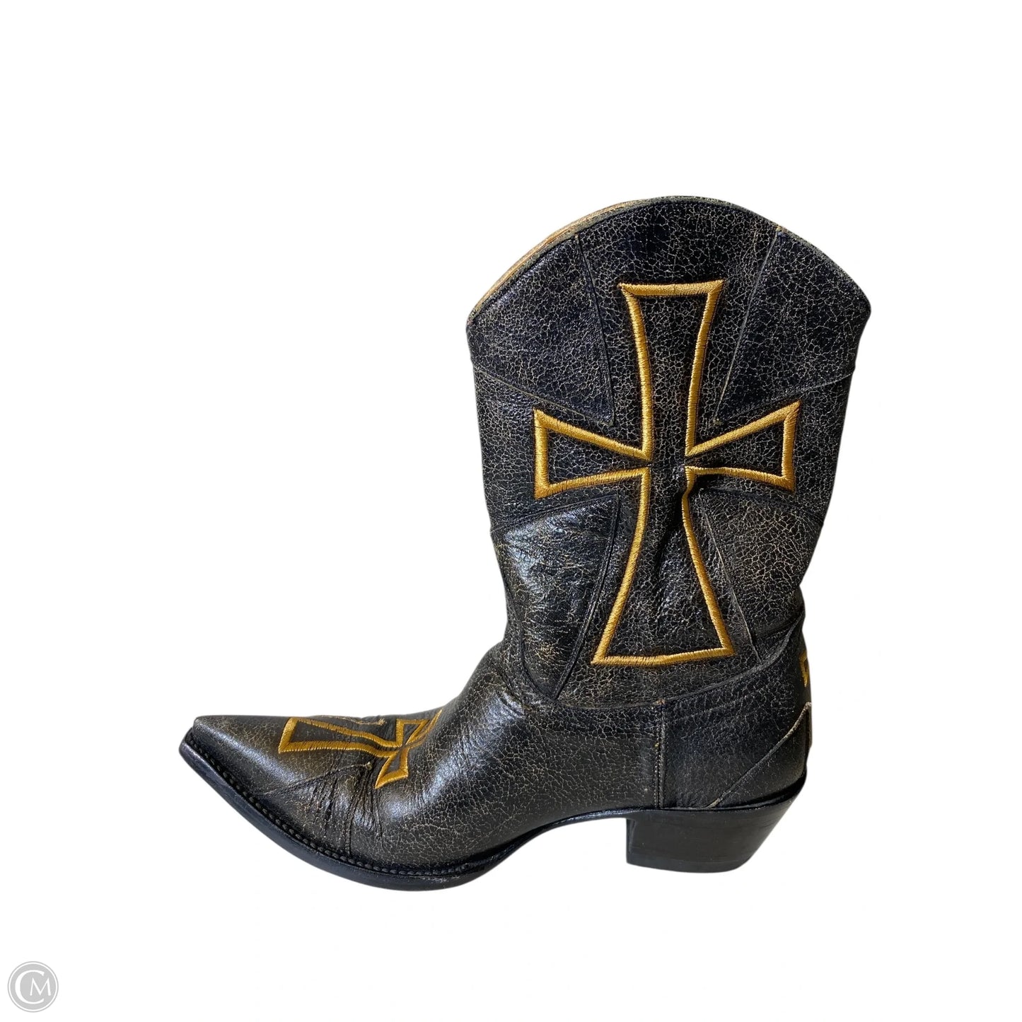 Boots Western By Old Gringo In Black & Gold, Size: 6.5