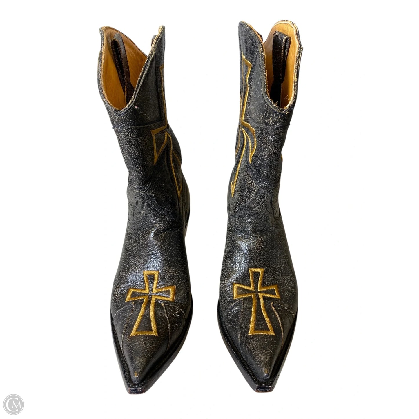 Boots Western By Old Gringo In Black & Gold, Size: 6.5
