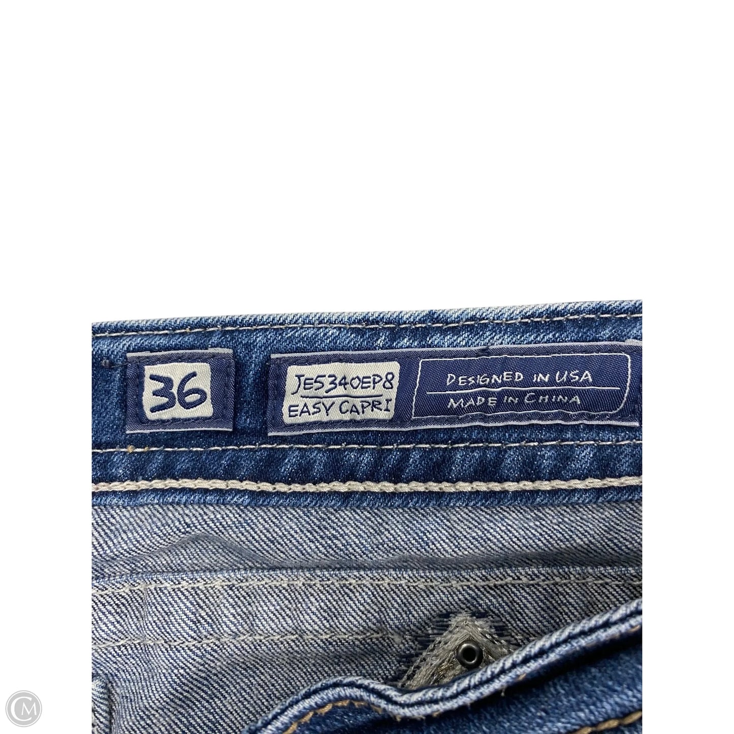 Jeans Cropped By Miss Me In Blue, Size: 22