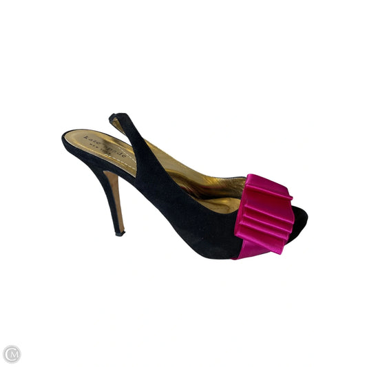 Sandals Designer By Kate Spade In Black & Pink, Size: 8.5