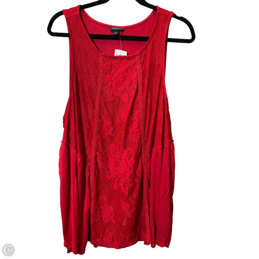 Top Sleeveless By Torrid In Red, Size: 3x