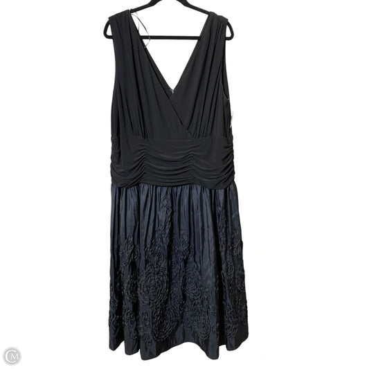 Dress Party Midi By Jessica Howard In Black, Size: 3x