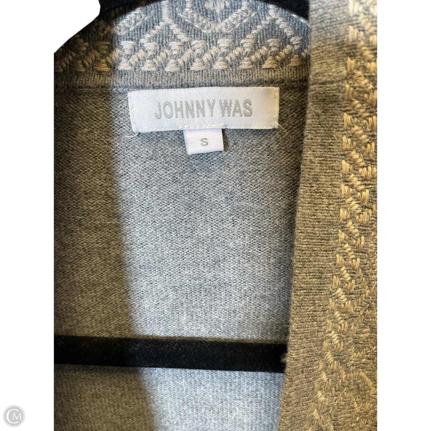 Sweater Cardigan By Johnny Was In Grey, Size: S