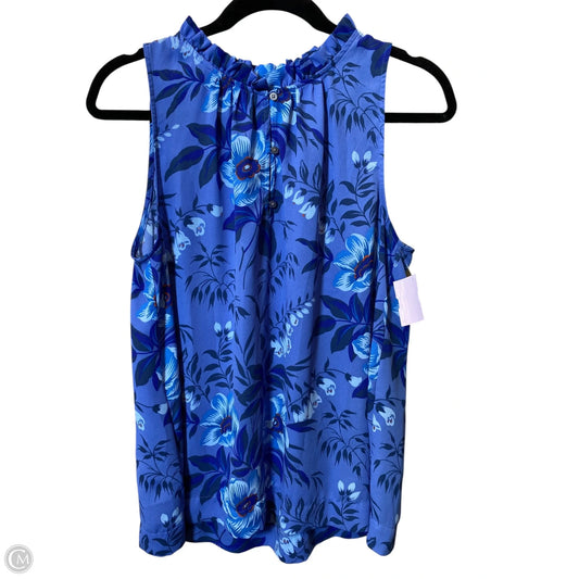 Top Sleeveless By Loft In Blue, Size: M