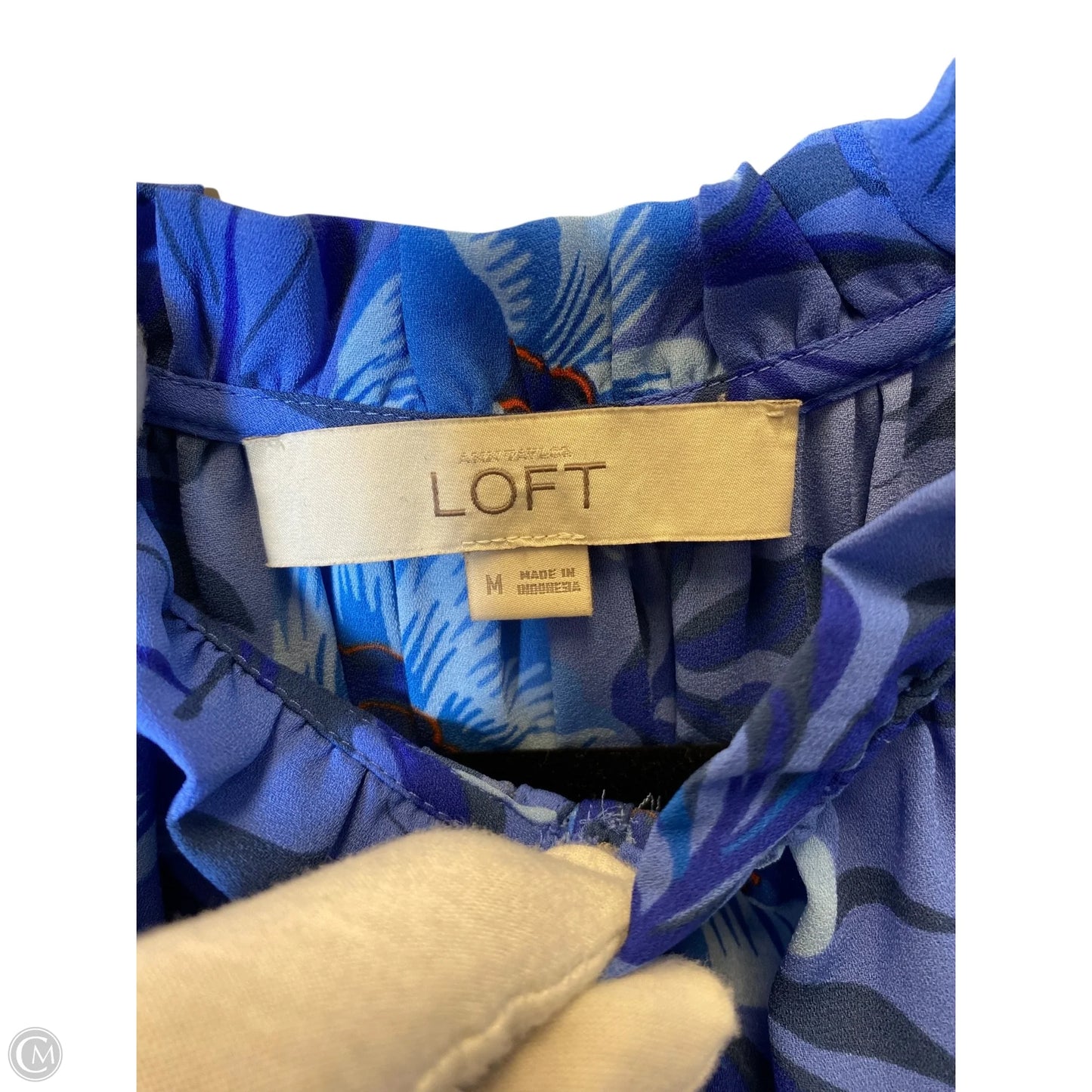 Top Sleeveless By Loft In Blue, Size: M