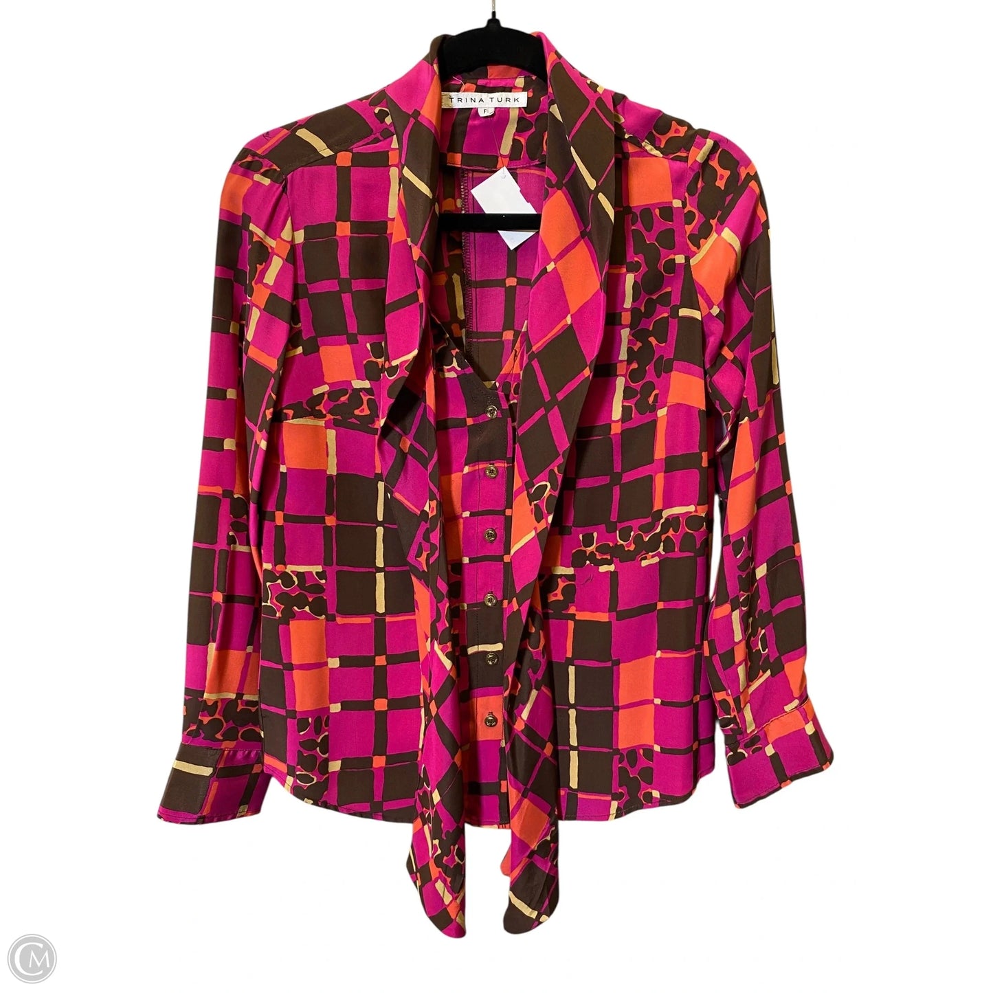 Blouse Long Sleeve By Trina Turk In Multi-colored, Size: S