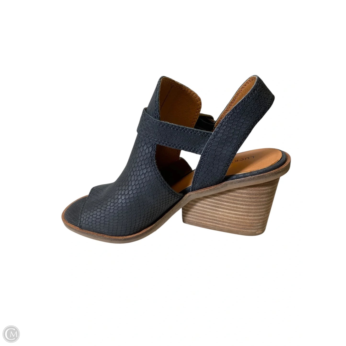 Sandals Heels Block By Lucky Brand In Black, Size: 7