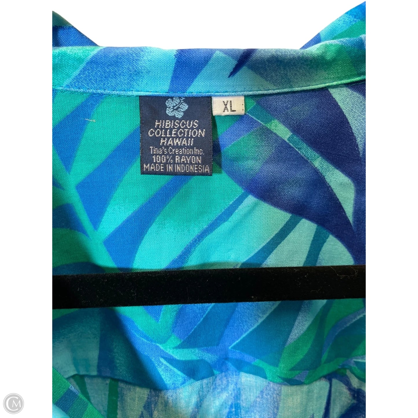 Blouse Short Sleeve By Cmc In Tropical Print, Size: Xl