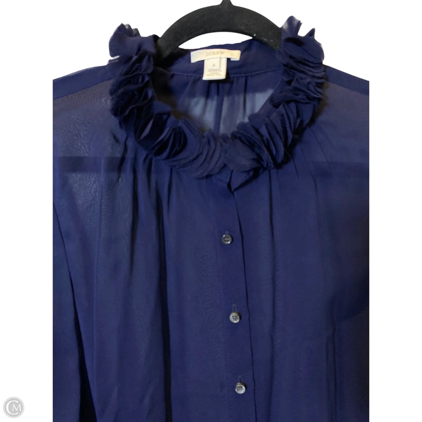 Blouse Long Sleeve By J. Crew In Navy, Size: 8