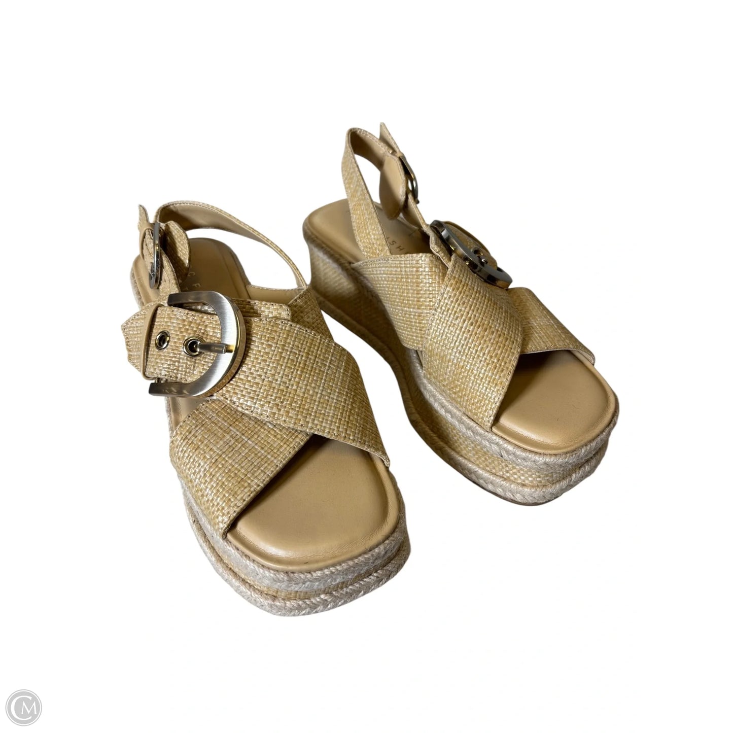Sandals Heels Wedge By Marc Fisher In Beige, Size: 6