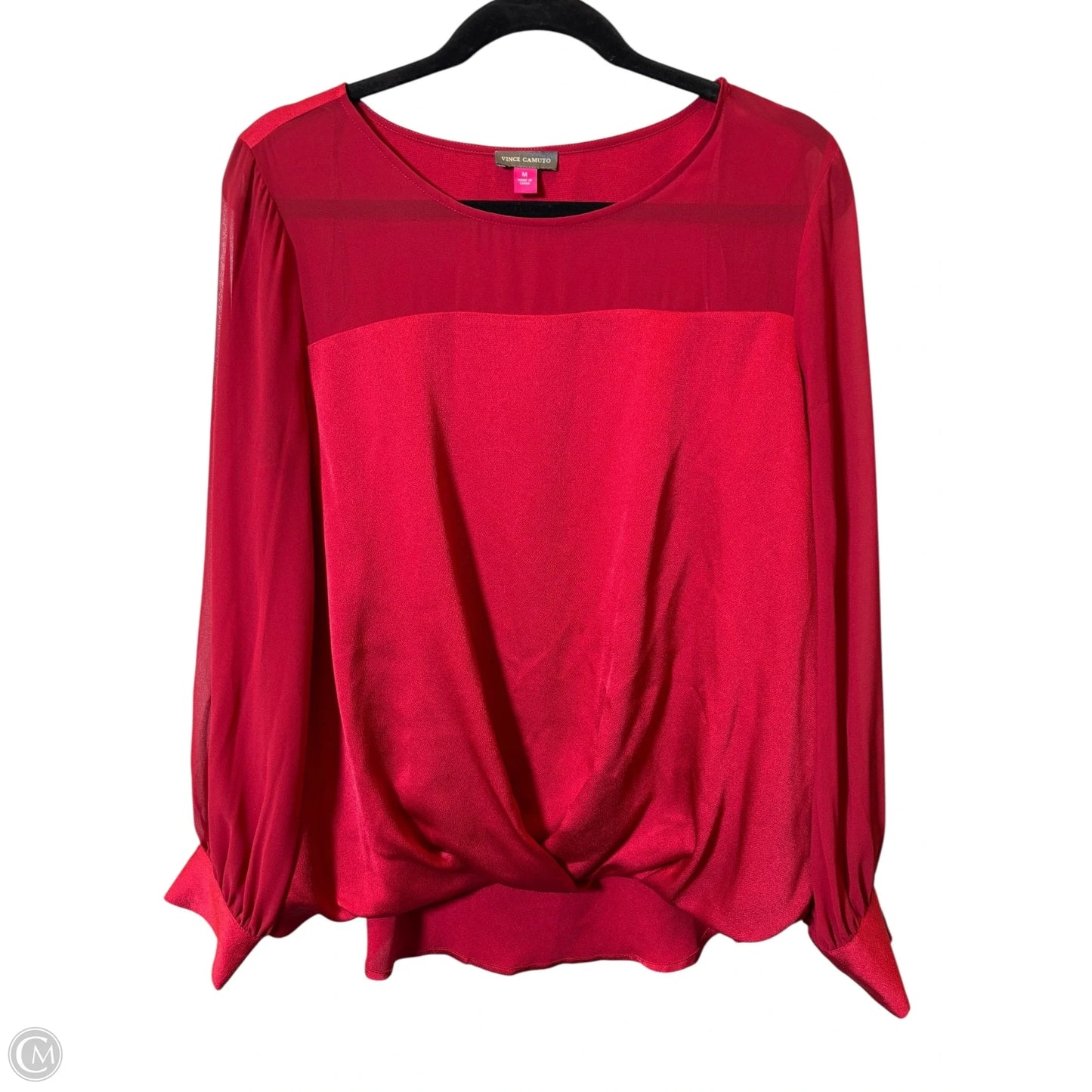 Top Long Sleeve By Vince Camuto In Red, Size: M