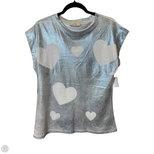Top Short Sleeve By Cmc In Blue & White, Size: M