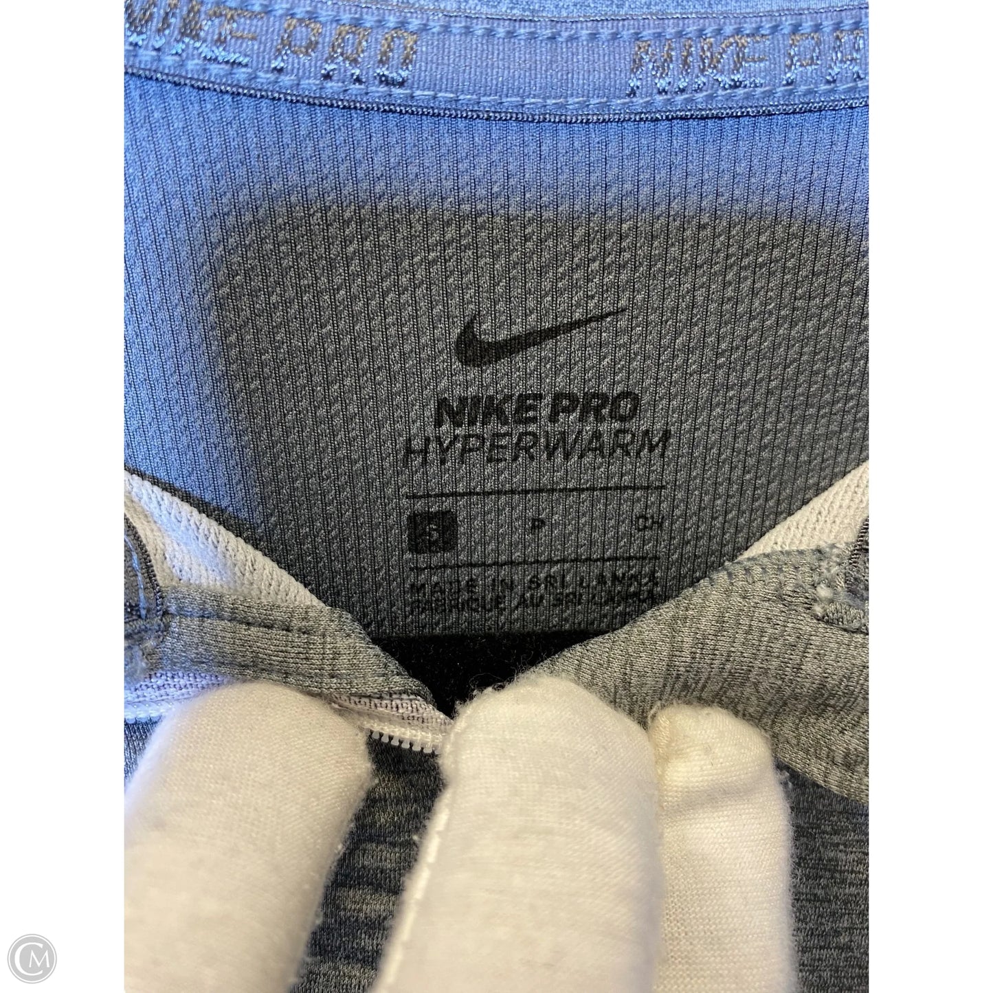 Sweatshirt Collar By Nike In Grey, Size: S