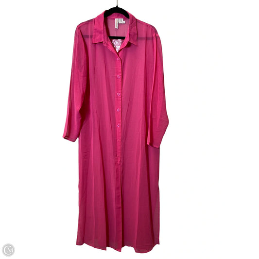 Tunic Long Sleeve By Sun Streak In Pink, Size: 1x