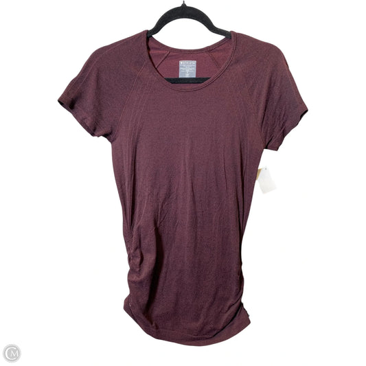 Athletic Top Short Sleeve By Athleta In Maroon, Size: S