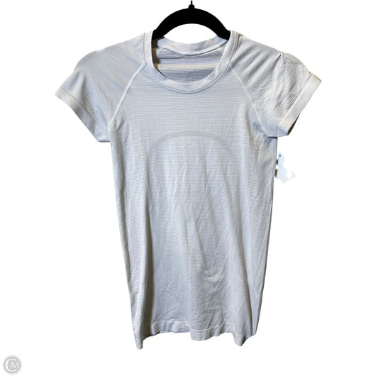 Athletic Top Short Sleeve By Lululemon In White, Size: Xs