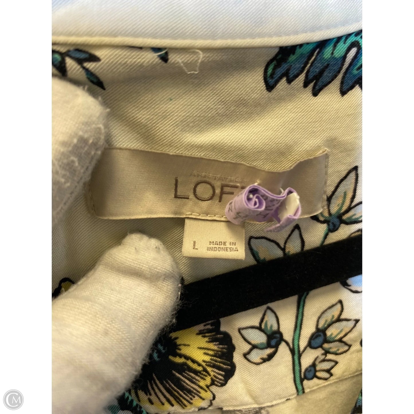 Dress Casual Midi By Loft In Floral Print, Size: L