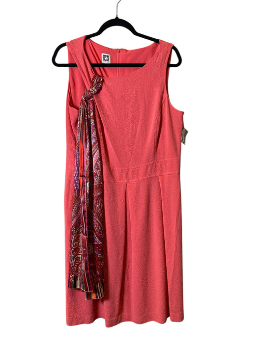 Dress Casual Midi By Anne Klein In Coral, Size: Xl