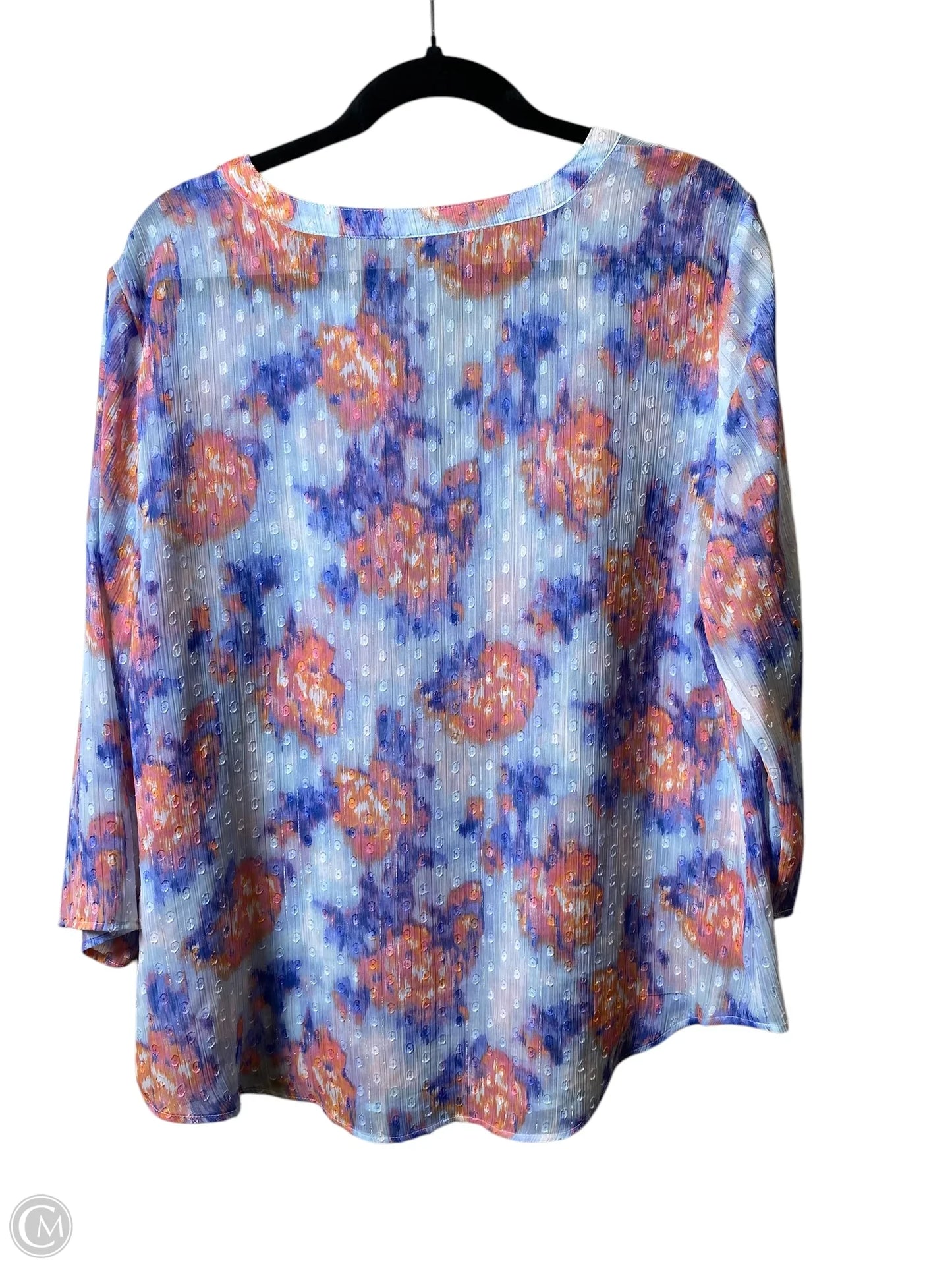 Top 3/4 Sleeve By Chicos In Multi-colored, Size: L