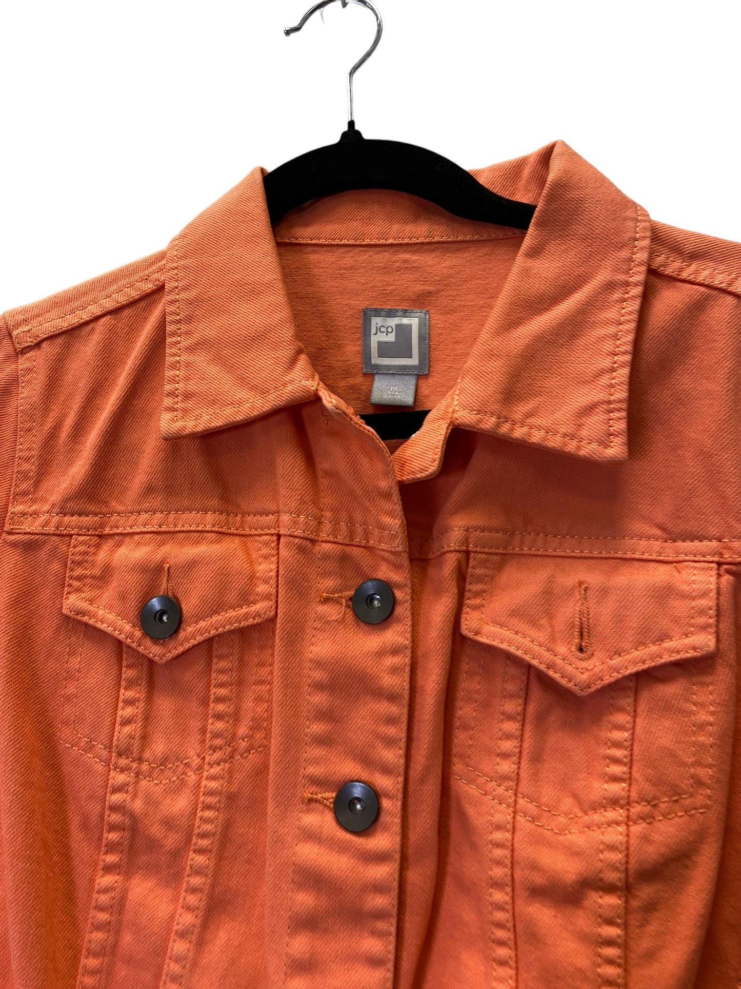 Jacket Denim By Jcp In Orange, Size: M