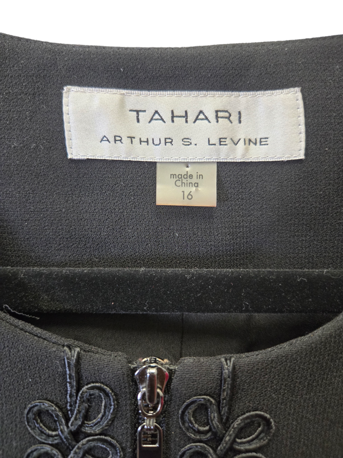 Black Jacket Leather Tahari By Arthur Levine, Size Xl