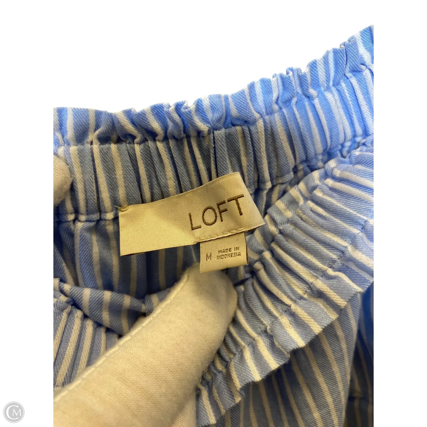 Top Short Sleeve By Loft In Striped Pattern, Size: M